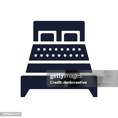 Solid Vector Icon for Hotel Bedroom Solid Vector Icon for Hotel Bedroom
