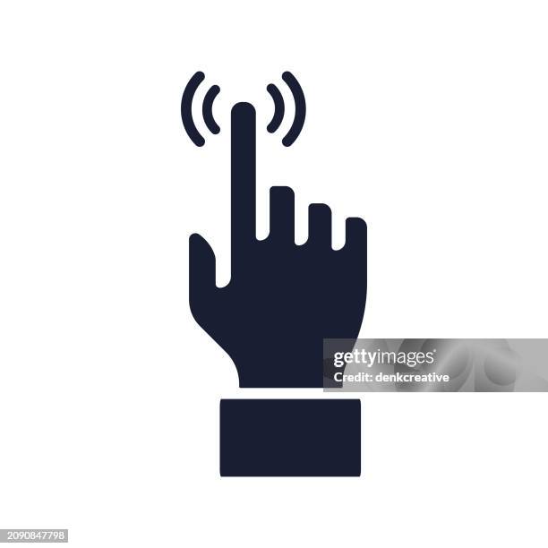 solid vector icon for touchscreen - tapping ipad stock illustrations