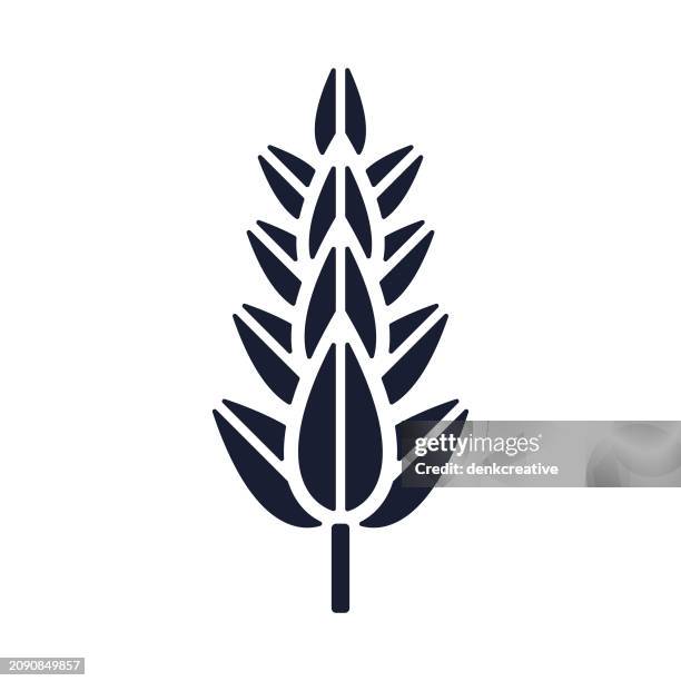 solid vector icon for wheat crop - millet stock illustrations