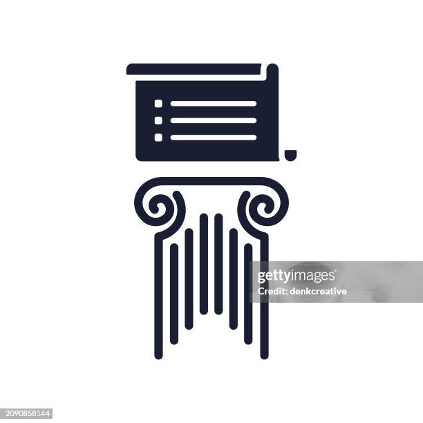 solid vector icon for classical education - ionic stock illustrations