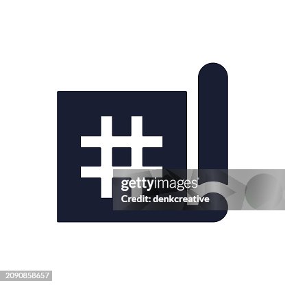 Solid Vector Icon for Hashtag Solid Vector Icon for Hashtag