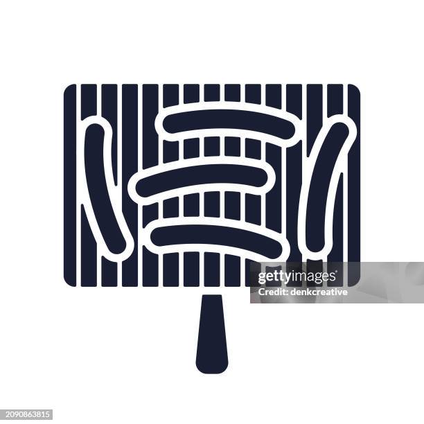 solid vector icon for bbq - making lunch stock illustrations