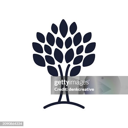 Solid Vector Icon for Tree Growth Solid Vector Icon for Tree Growth