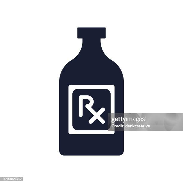 solid vector icon for rx - rx label stock illustrations