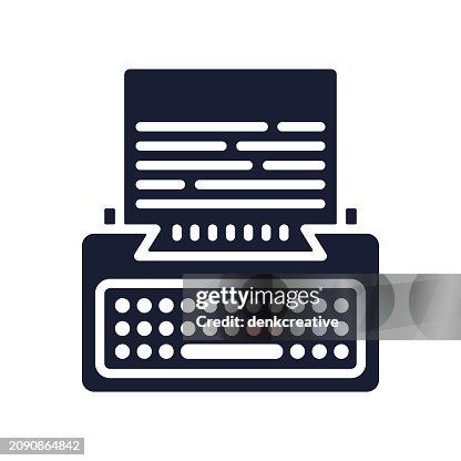 Solid Vector Icon for Typewriter Solid Vector Icon for Typewriter