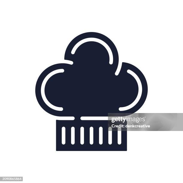 solid vector icon for chef - chef hat logo stock illustrations