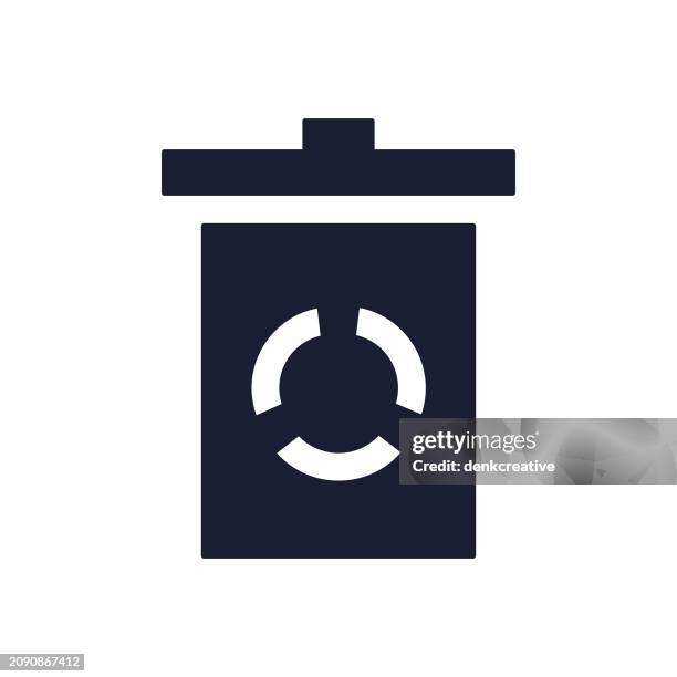 solid vector icon for trash can - industrial bin stock illustrations