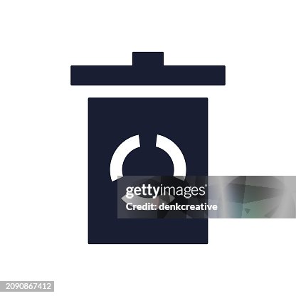 Solid Vector Icon for Trash Can Solid Vector Icon for Trash Can