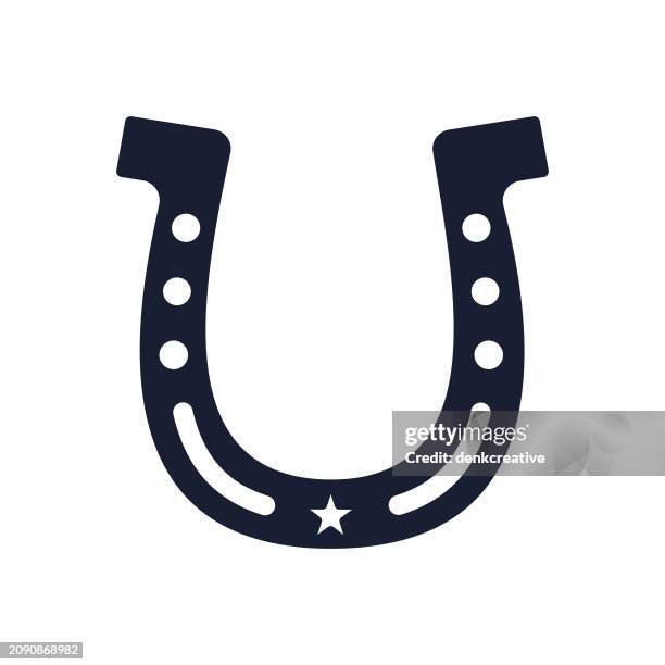 stockillustraties, clipart, cartoons en iconen met solid vector icon for horseshoe - hoefijzer