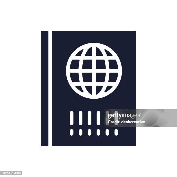 solid vector icon for passport - data migration icon stock illustrations