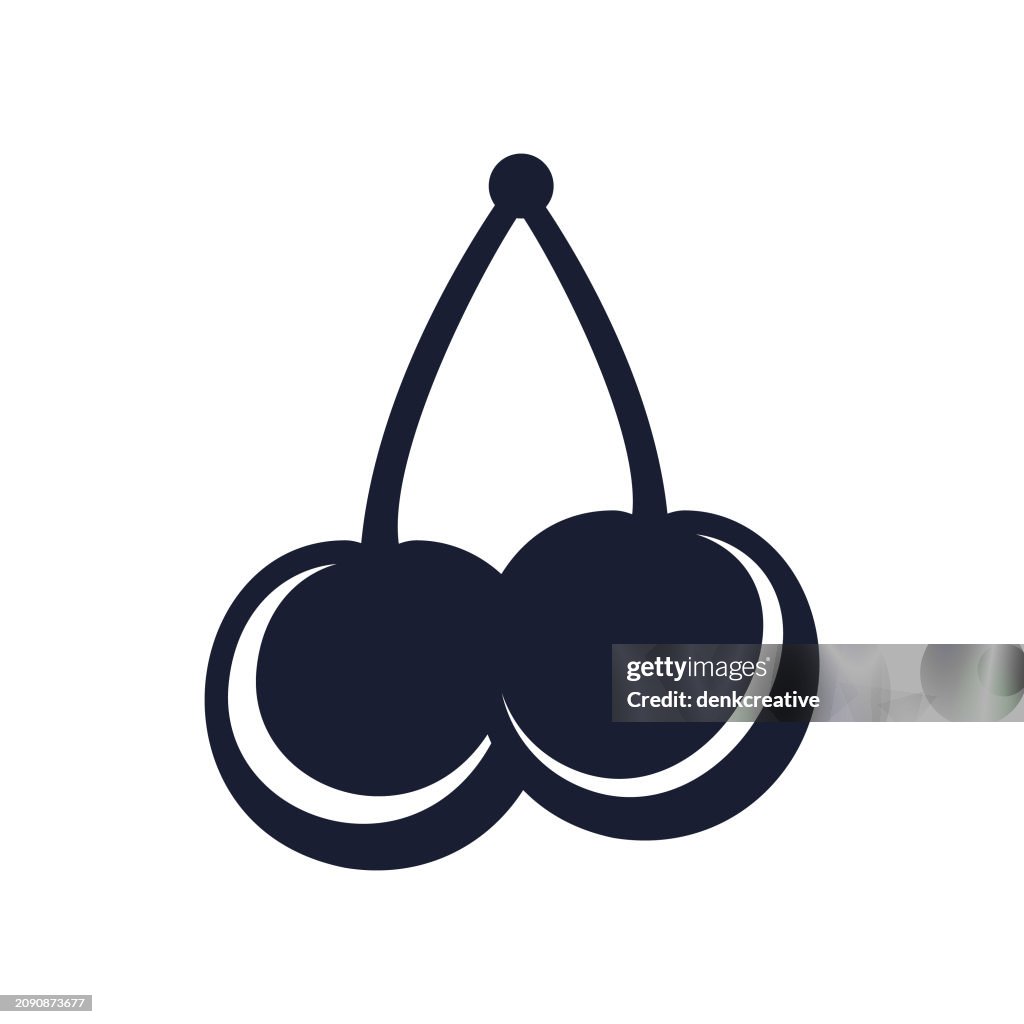 Solid Vector Icon for Cherry