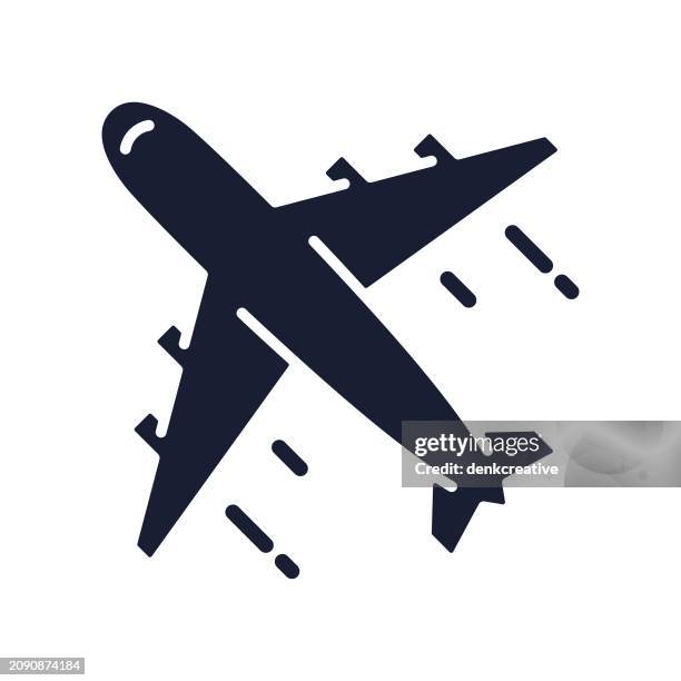 stockillustraties, clipart, cartoons en iconen met solid vector icon for airport - bedrijfsvliegtuig