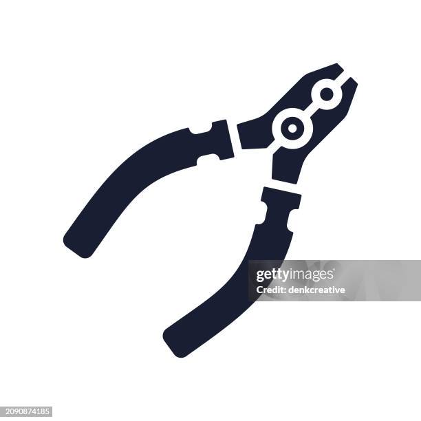 solid vector icon for pliers - carpentry logo stock illustrations