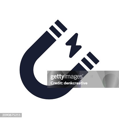 Solid Vector Icon for Magnetic Field Solid Vector Icon for Magnetic Field