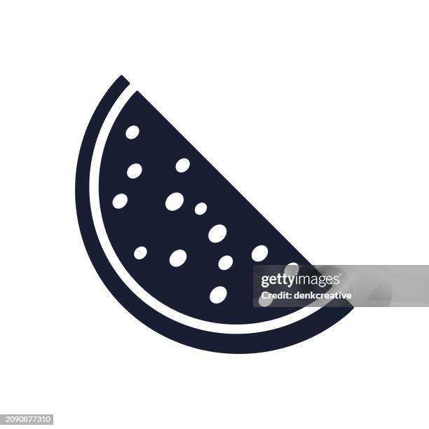 solid vector icon for watermelon - watermelon stock illustrations
