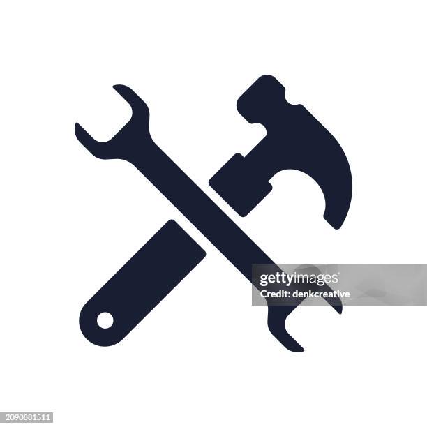 solid vector icon for renovation - carpentry logo stock illustrations