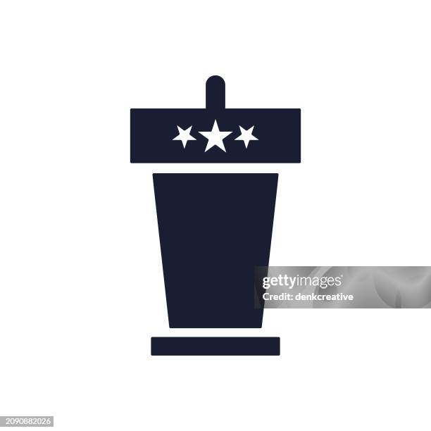 solid vector icon for stage - meeting host stock illustrations