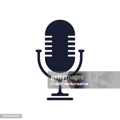 Solid Vector Icon for Microphone Solid Vector Icon for Microphone
