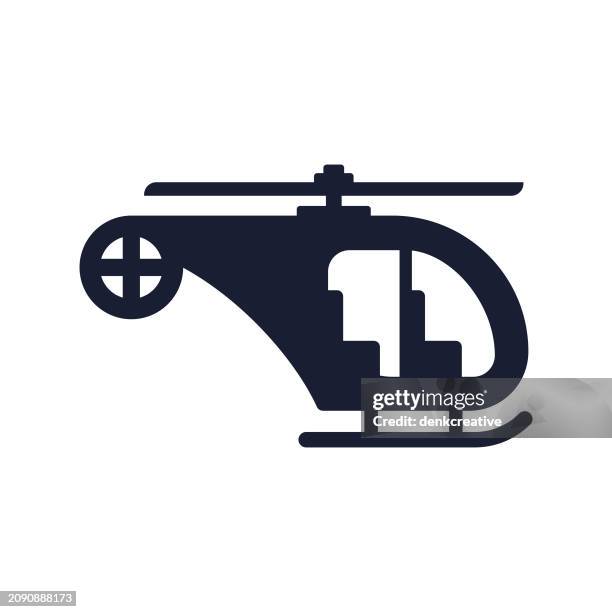 solid vector icon for helicopter travel - flight deck stock illustrations
