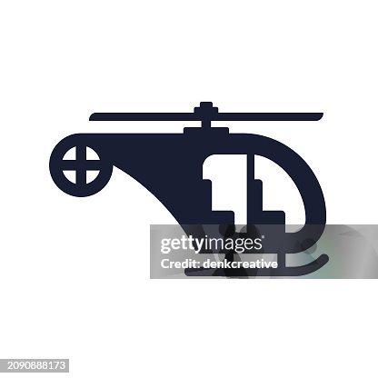 Solid Vector Icon for Helicopter Travel Solid Vector Icon for Helicopter Travel