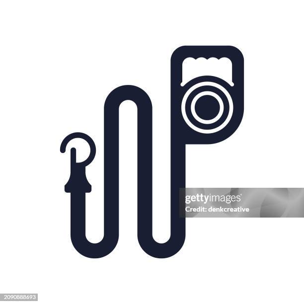 solid vector icon for dog walking - leash vector stock illustrations