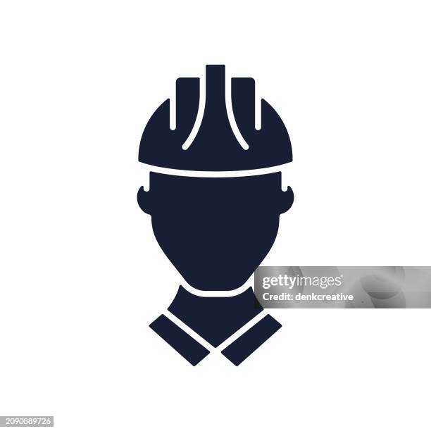 solid vector icon for construction worker - high visibility vest stock illustrations