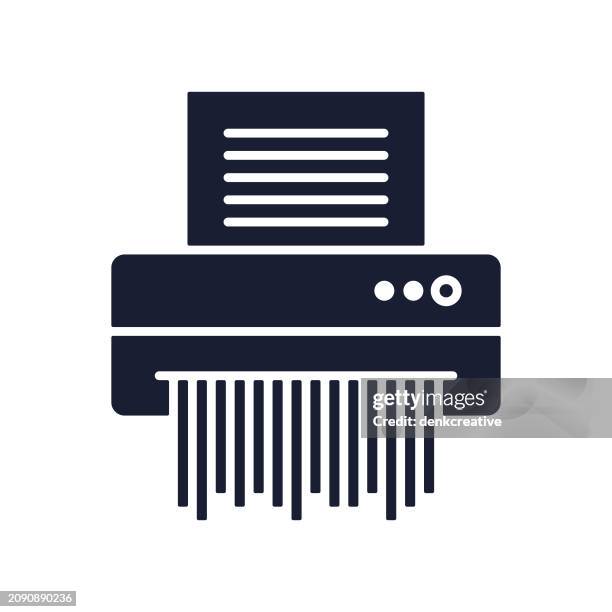 solid vector icon for file shredder - paper shredder stock illustrations