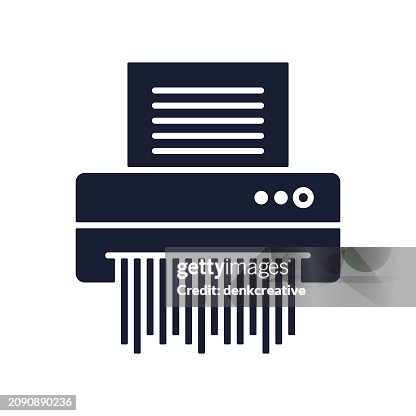 Solid Vector Icon for File Shredder Solid Vector Icon for File Shredder