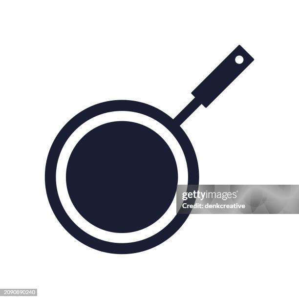 solid vector icon for cooking pan - frying pan stock illustrations