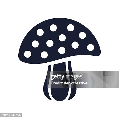 Solid Vector Icon for Mushroom Solid Vector Icon for Mushroom