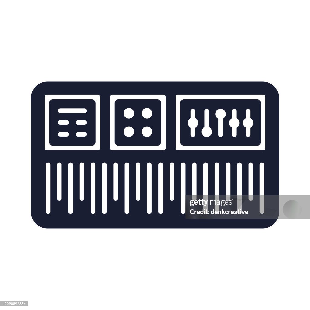 Solid Vector Icon for Digital Piano