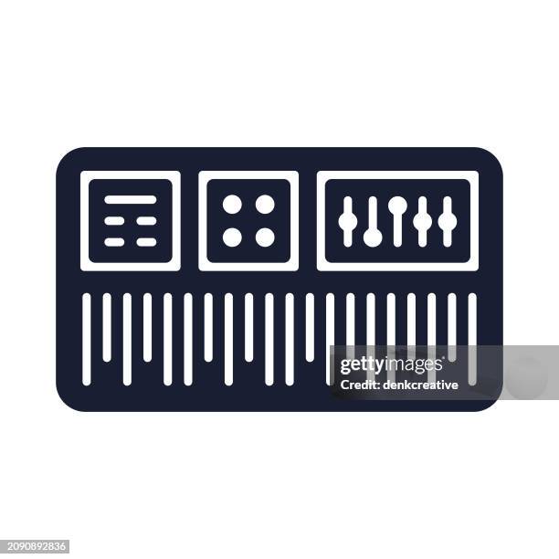 solid vector icon for digital piano - composer stock illustrations