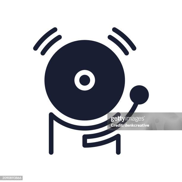 bildbanksillustrationer, clip art samt tecknat material och ikoner med solid vector icon for alarm bell - inbrottslarm