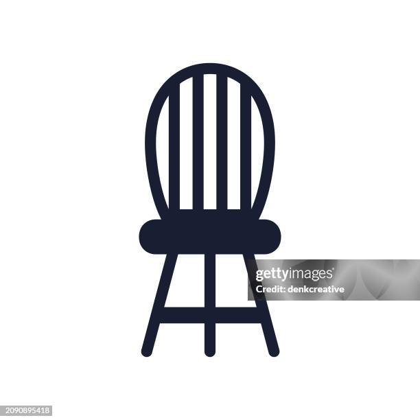 solid vector icon for wooden chair - empty table outside stock illustrations