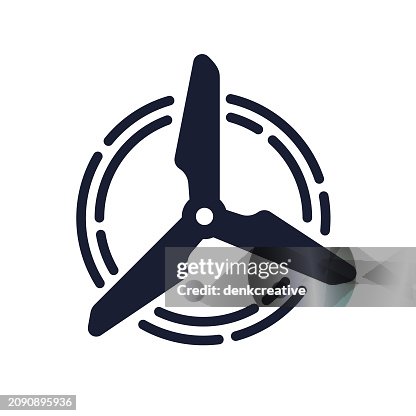 Solid Vector Icon for Wind Turbine Solid Vector Icon for Wind Turbine