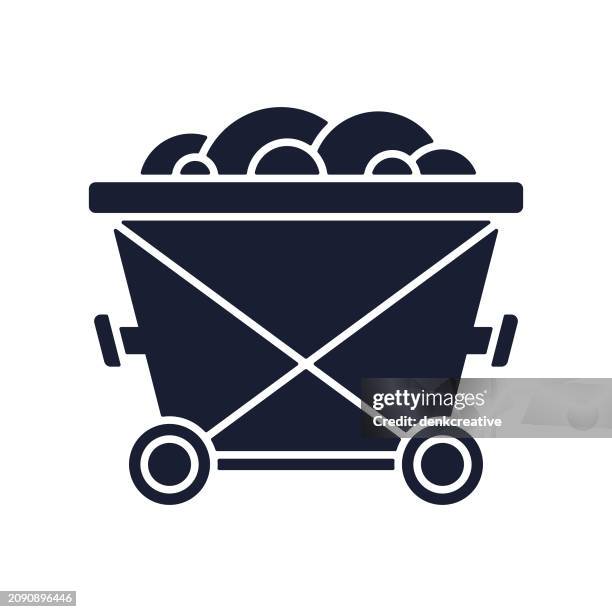 solid vector icon for mining cart - quarry stock illustrations
