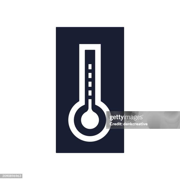 solid vector icon for climate - thermometer goal stock illustrations