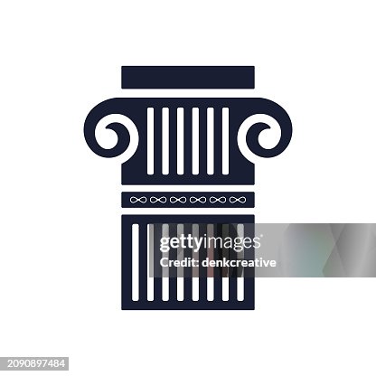Solid Vector Icon for Ancient Pillar Solid Vector Icon for Ancient Pillar