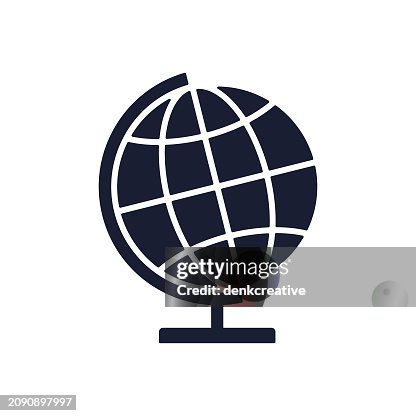Solid Vector Icon for Desk Globe Solid Vector Icon for Desk Globe