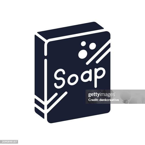 solid vector icon for soap - soap bar stock illustrations
