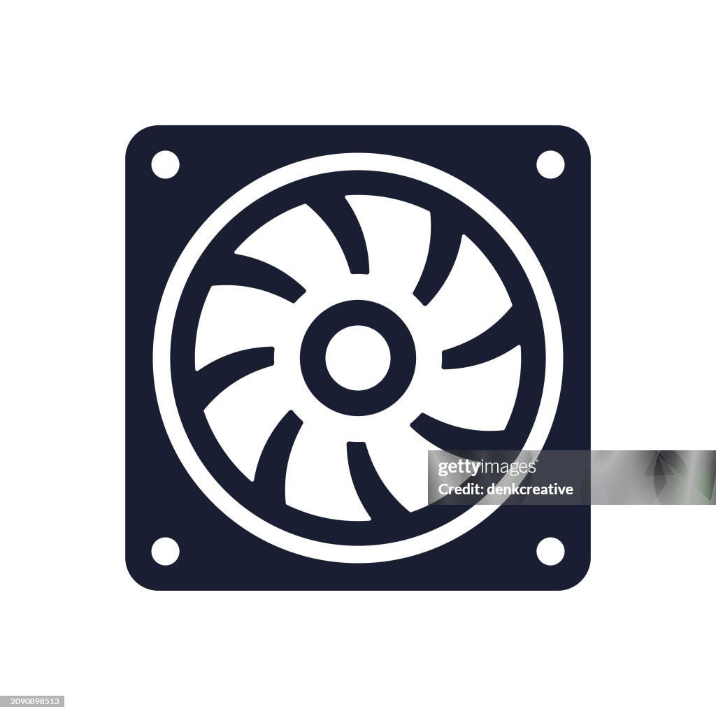 Solid Vector Icon for Cooling Fan