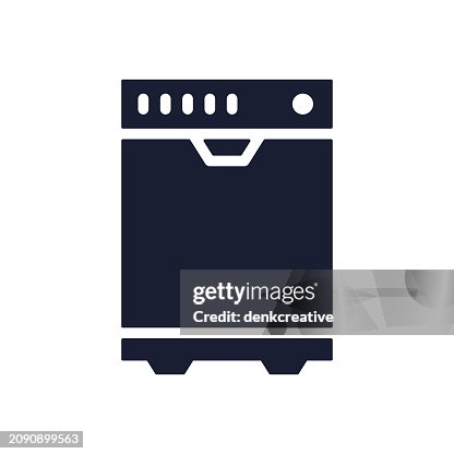 Solid Vector Icon for Dishwasher Solid Vector Icon for Dishwasher
