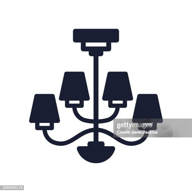 stockillustraties, clipart, cartoons en iconen met solid vector icon for chandelier - fitting
