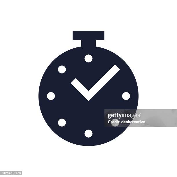 solid vector icon for timer - checking the time stock illustrations