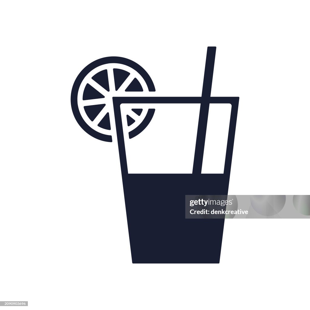 Solid Vector Icon for Cold Drink
