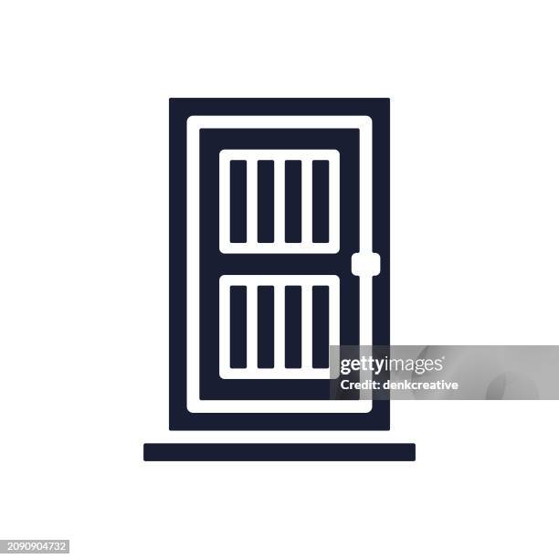 solid vector icon for door delivery - front door stock illustrations