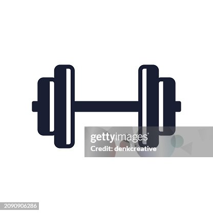 Solid Vector Icon for Dumbbell Solid Vector Icon for Dumbbell