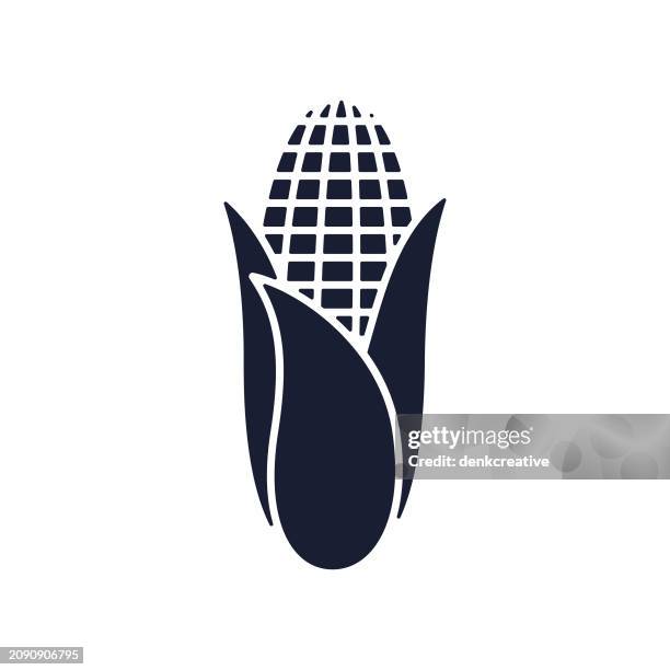 ilustraciones, imágenes clip art, dibujos animados e iconos de stock de icono de vector sólido para campo de maíz - maíz zea
