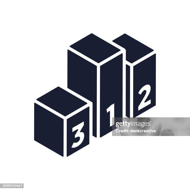 solid vector icon for winners podium - third place stock illustrations
