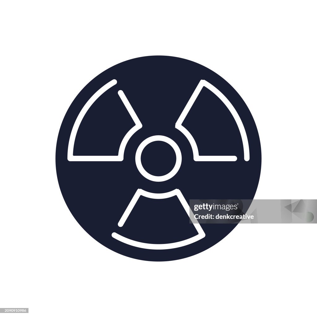 Solid Vector Icon for Radioactive Decay